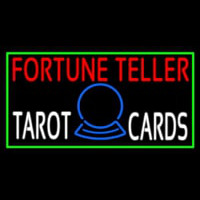 Red Fortune Teller White Tarot Cards With Green Border Neontábla