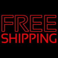 Red Free Shipping Block Neontábla