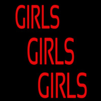 Red Girls Girls Girls Strip Neontábla