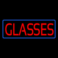 Red Glasses Blue Border Neontábla