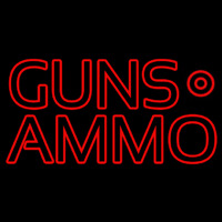 Red Guns Ammo Neontábla