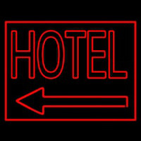 Red Hotel With Arrow Neontábla