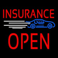 Red Insurance Open Block Car Logo Neontábla