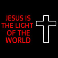 Red Jesus Is The Light Of The World Neontábla