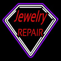 Red Jewelry Repair Diamond Border Neontábla