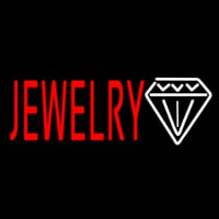 Red Jewlery Block Diamond Logo Neontábla