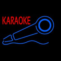 Red Karaoke With Mike Logo 2 Neontábla