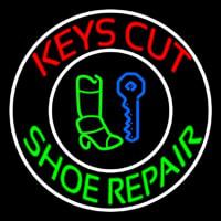 Red Keys Cut Green Shoe Repair Neontábla