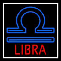 Red Libra Blue Zodiac White Border Neontábla