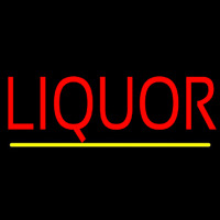 Red Liquor Yellow Line Neontábla