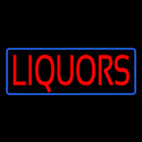 Red Liquors Blue Border Neontábla