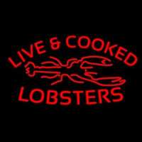 Red Live And Cooked Lobsters Seafood Neontábla