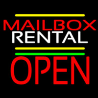 Red Mailbo  Blue Rental Open 1 Neontábla