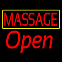 Red Massage Open Neontábla