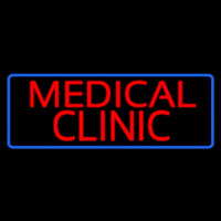 Red Medical Clinic Blue Border Neontábla