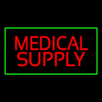 Red Medical Supply Green Border Neontábla
