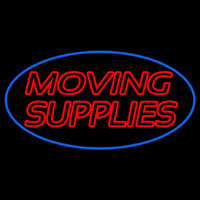 Red Moving Supplies Blue Oval Neontábla