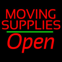 Red Moving Supplies Open Green Line 1 Neontábla