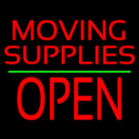 Red Moving Supplies Open Green Line 2 Neontábla