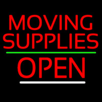 Red Moving Supplies Open Green Line 3 Neontábla