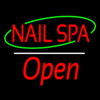 Red Nails Spa Open White Line Neontábla