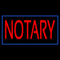 Red Notary Blue Border Neontábla