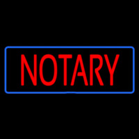 Red Notary Blue Border Neontábla