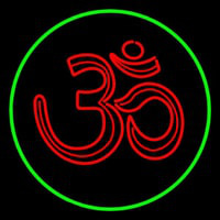 Red Om With Border Neontábla