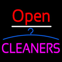 Red Open Cleaners Logo Neontábla