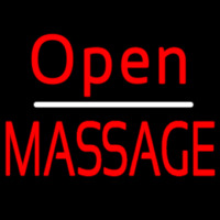 Red Open Massage Neontábla
