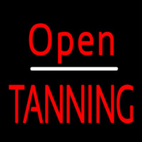 Red Open Tanning Neontábla