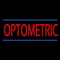 Red Optometric Blue Lines Neontábla