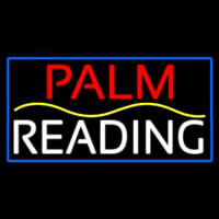 Red Palm Yellow Line White Reading Blue Border Neontábla