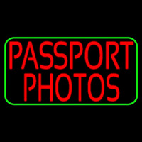 Red Passport Photos Green Border Neontábla