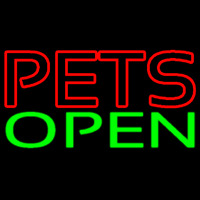 Red Pets Green Open Neontábla