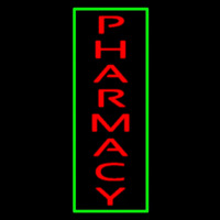 Red Pharmacy Green Border Neontábla