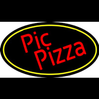 Red Pie Pizza Oval Neontábla