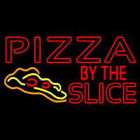 Red Pizza By The Slice Logo Neontábla
