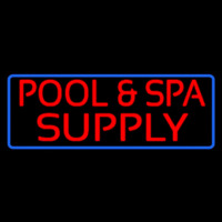 Red Pool And Spa Supply With Blue Border Neontábla