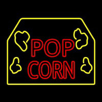 Red Popcorn Logo With Border Neontábla
