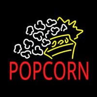 Red Popcorn With Logo Neontábla