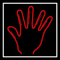 Red Psychic Palm With White Border Neontábla