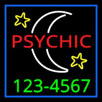 Red Psychic White Logo Green Phone Number Neontábla