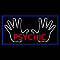 Red Psychic White Palms And Blue Border Neontábla