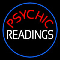 Red Psychic White Readings With Border Neontábla