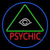 Red Psychic With Logo Blue Border Neontábla