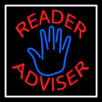 Red Reader Advisor White Border Neontábla