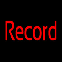Red Record Cursive Neontábla