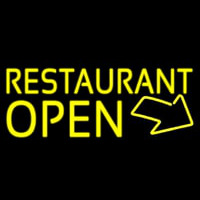 Red Restaurant Open With Arrow Neontábla