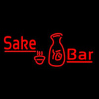 Red Sake Bar With Bottle And Glass Neontábla